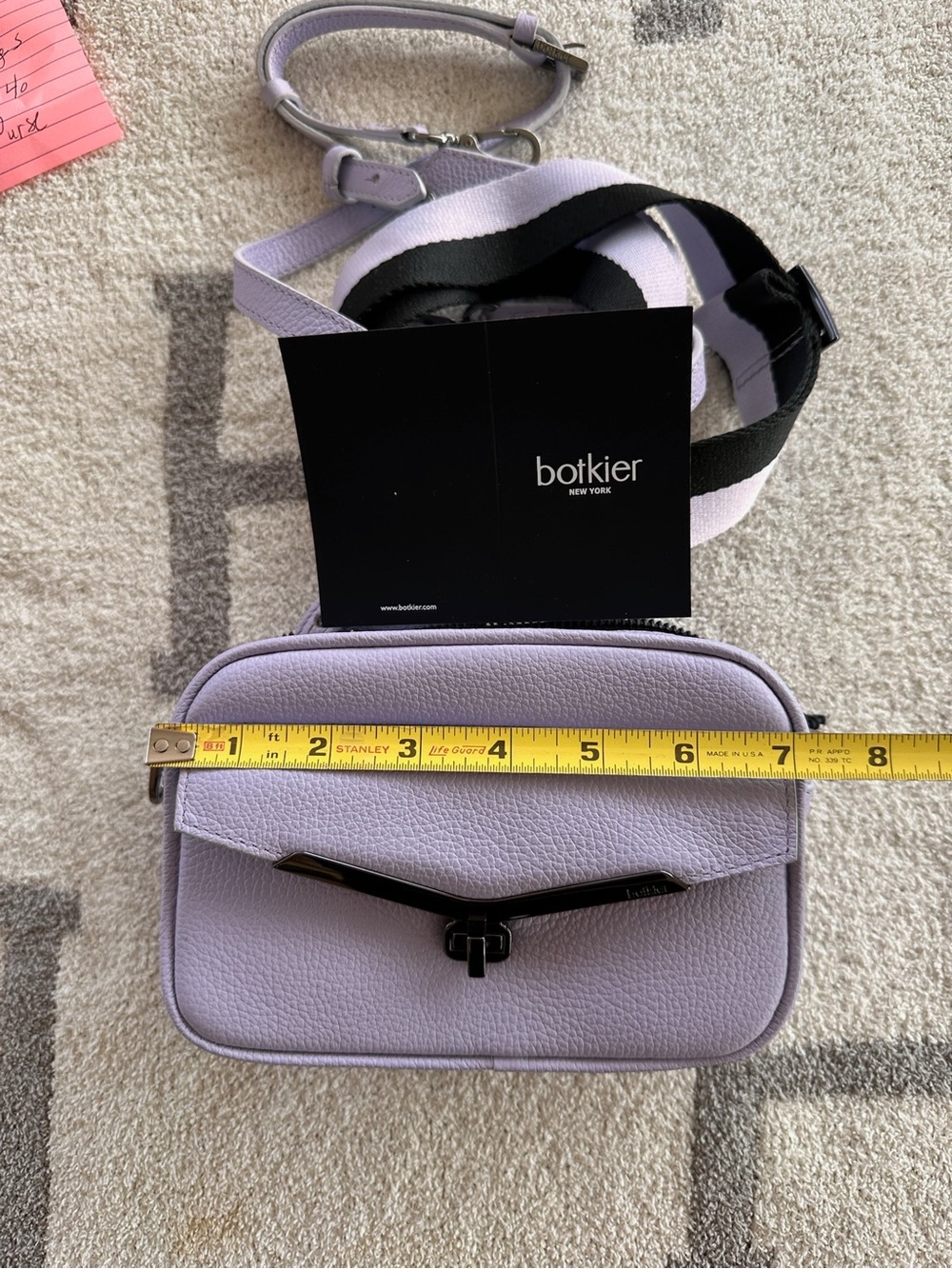 Botkier Lilac Pebbled Mini Crossbody Bag